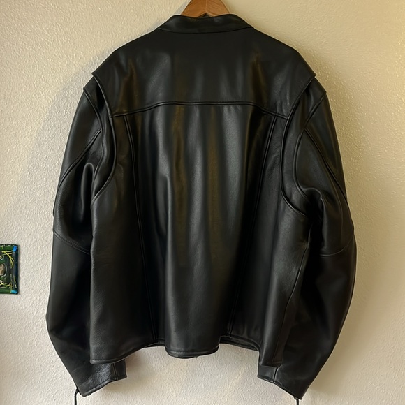 Harley Davidson Motorcycle Black Leather Riding Jacket 4XL - Picture 8 of 14